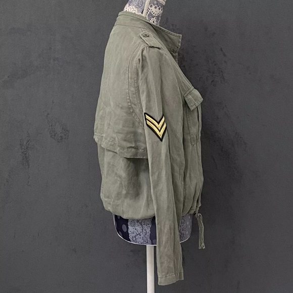 Rails Maverick Utility Jacket Womens S Linen Blend Button Down Sage Green Coat - Picture 2 of 11